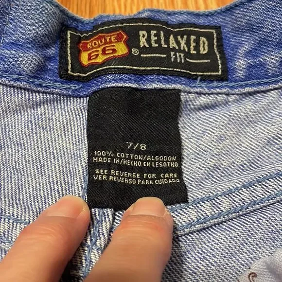 VTG Mom Jeans, bright blue, high waisted, tapered leg, 7/8 - Picture 5 of 11